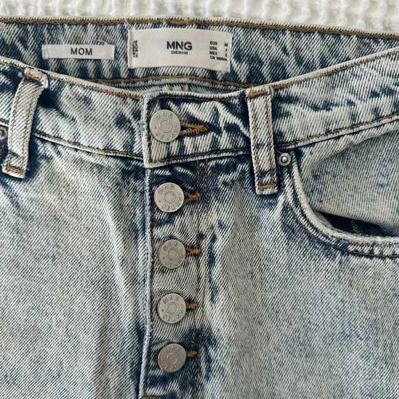 Mango MNG MOM Denim Jeans Button Fly - Picture 5 of 7